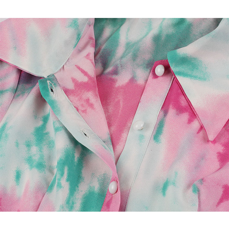 Tie-dye Print Party Dresses, Cute Summer Swing Dress, Contrast Color Tie-dye Print Dresses for Women 1960, Vintage Dresses 1950