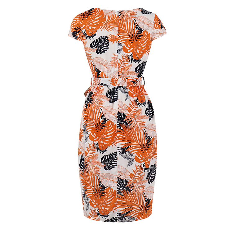 Cute Living Coral Tube Dress, Retro Dresses for Women 1960, Vintage Dresses 1950