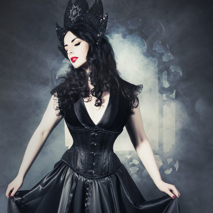 Cheap Corset for Womens, Waist Cincher Corset, Steel Boned Corset, Black Underbust Corset, Brocade Underbust Corset, Women