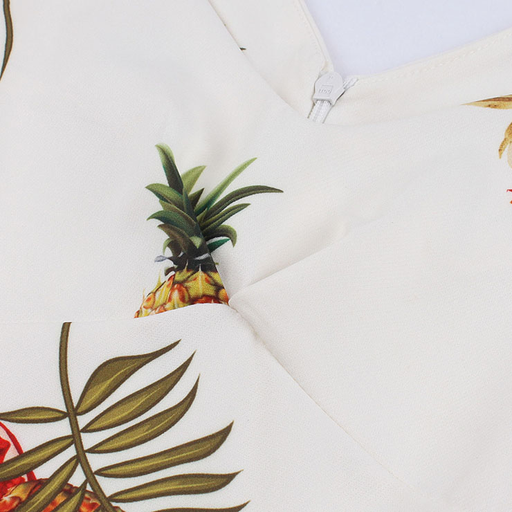 Vintage Dresses for Women, Cocktail Party Dress, Vintage Sleeveless Tank Dresses, A-line Cocktail Party Swing Dresses, Fruit Print Vintage Dress, V Neck Vintage Day Dress, #N17098