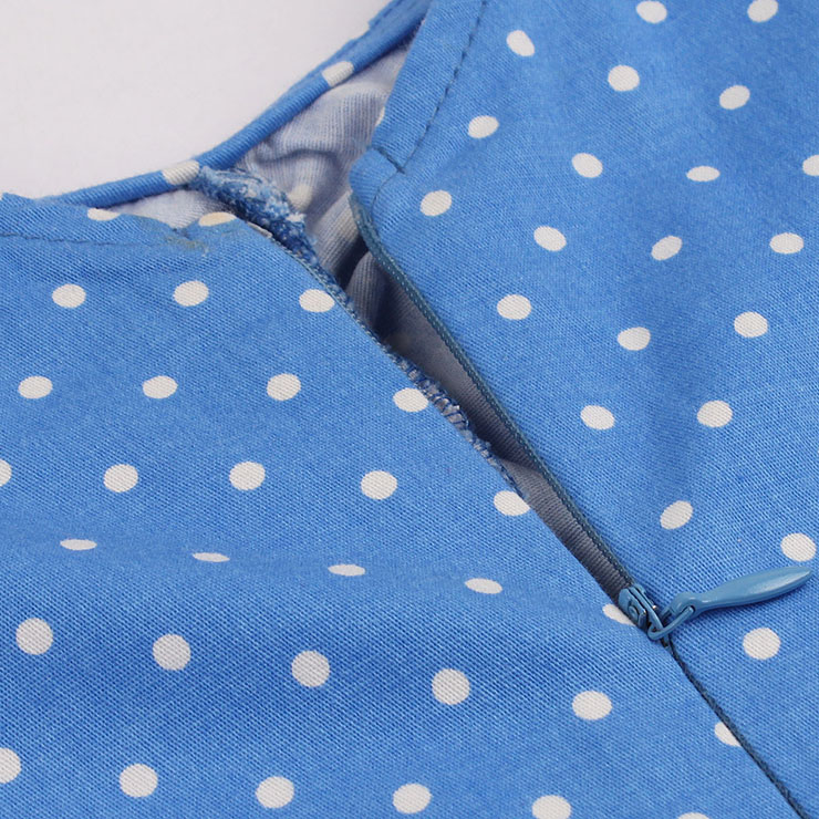 Vintage Dresses for Women, Cocktail Party Dress, Vintage Sleeveless Swing Dresses, A-line Cocktail Party Swing Dresses, Polka Dot Print Vintage Dress, V Neck Vintage Day Dress, #N17420