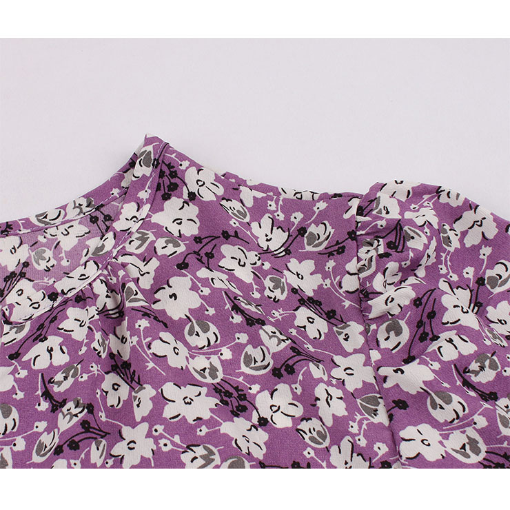 Retro Floral Print Dresses for Women 1960, Vintage 1950