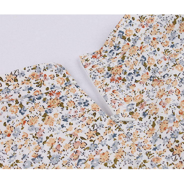 Retro Floral Print Dresses for Women 1960, Vintage 1950
