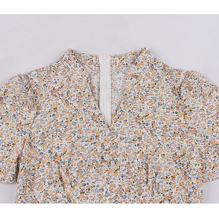 Retro Floral Print Dresses for Women 1960, Vintage 1950