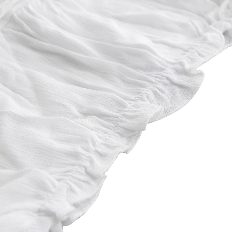 Vampire White Dress, Gothic Dresses for Women, Cocktail Party Dress, Halloween Party Dress, Vintage Half Sleeve Swing Dresses, Sexy Off-shoulder Dresses, Halloween Vampire Dress, Gothic High Low Dress, #N18686