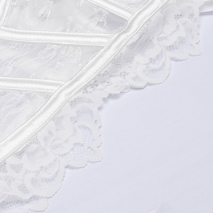 corset, bustier, white lace, back lace - up, boned, sweetheart neckline, scalloped trim, bridal, wedding, party, layering, feminine, vintage, cropped, lingerie - inspired #N23925