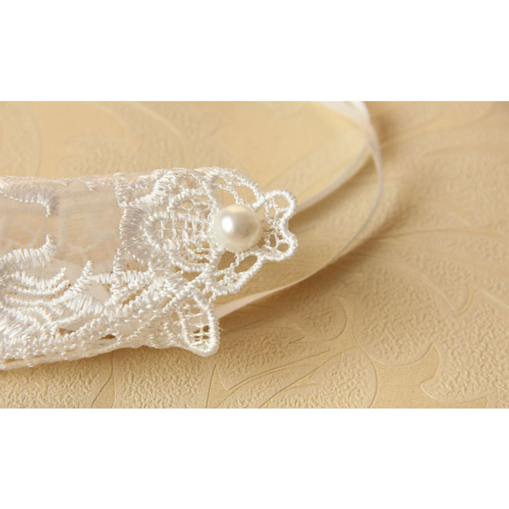 Vintage Bracelet, Gothic Bracelet, White Lace Bracelet, Cheap Wristband, Victorian Long Wristband, Vintage Long Lace Wristband, Elegant Long Lace Wristband, Bracelet with Ring, #J17784