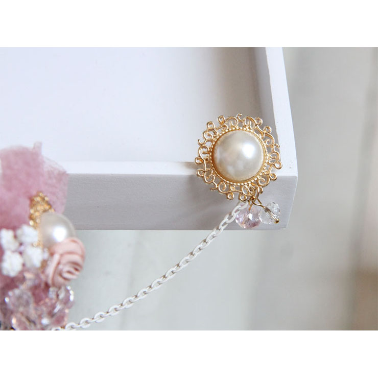 Vintage Bracelet, Vintage Olivet Bracelet, Cheap Wristband, Pink Gauze Flower  Bracelet, Victorian Bracelet, Gothic Wristband, Bracelet with Ring, #J18059