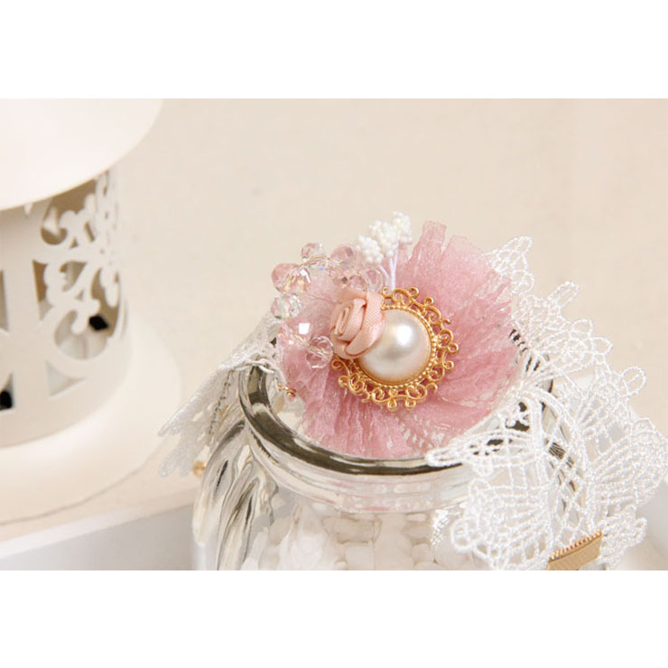 Vintage Bracelet, Vintage Olivet Bracelet, Cheap Wristband, Pink Gauze Flower  Bracelet, Victorian Bracelet, Gothic Wristband, Bracelet with Ring, #J18059