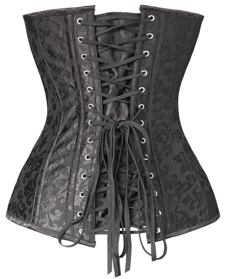 Overbust Steampunk Style Corset, Grey Brocade Corset, Weave Gothic Punk Corset, #N8391