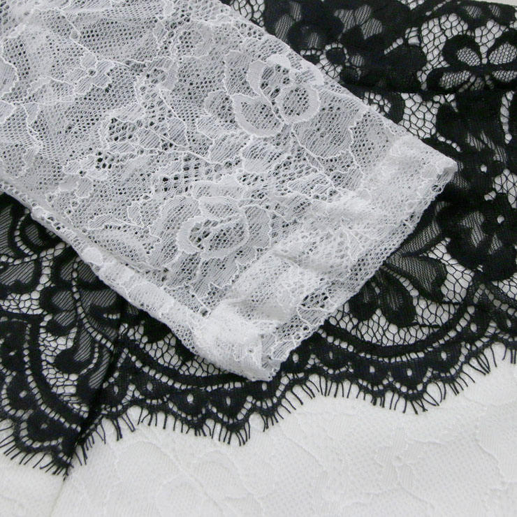 Round Collar Lace Splicing Color Dress, Elegant Full Lace Dress, Double-Deck Lace Dress, Sexy See-through Mini Dress, White Lace Mini Dress, #N7593