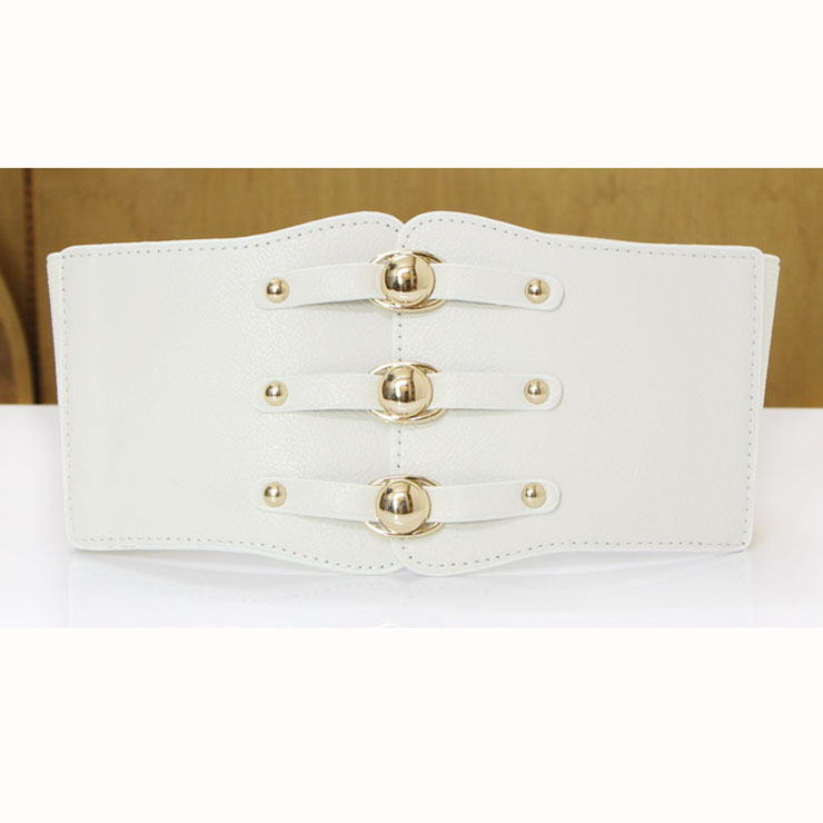 Women's Wide Elastic Waistband Belt With Round Buckle – High Waist, Casual & Colorful Fashion Accessory
