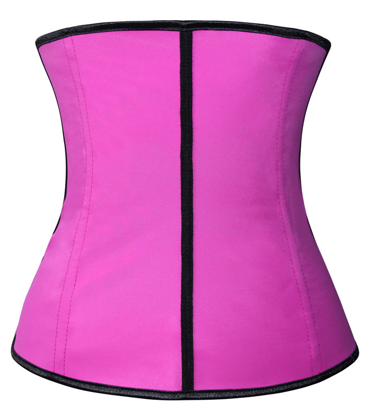 Latex Underbust Corset, Elastic Body Shaper Bustier, High Quality Hot-Pink Steel Bone Underbust Corset, Plus Size Corset, #N10241