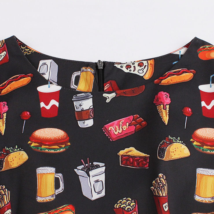  Vintage Dress for Women, Fashion Dresses for Women Cocktail Party, Casual Swing Dress, Half Sleeve Swing Dress, 50s Vintage Dresses, #N14730