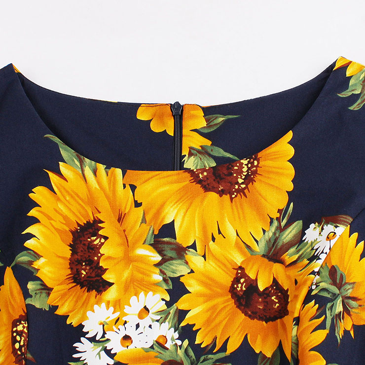 3/4 Length Sleeve, Vintage Dress for Women, Fashion Dresses for Women Cocktail Party, Casual Swing Dress, Round Neck Swing Dress, 50s Vintage Dresses, #N14726 