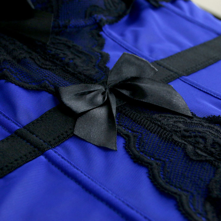 Sexy Blue Bustier Corset, Fashion Body Shaper, Cheap Shapewear Corset, Womens Bustier Top, #N11284