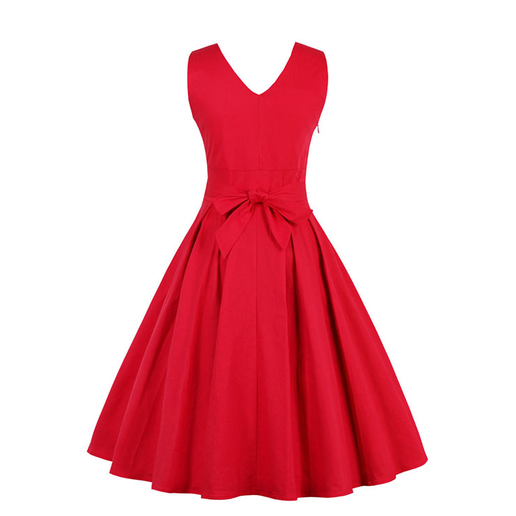 Women's 1950's Vintage Deep V Cocktail Party Dress N11882