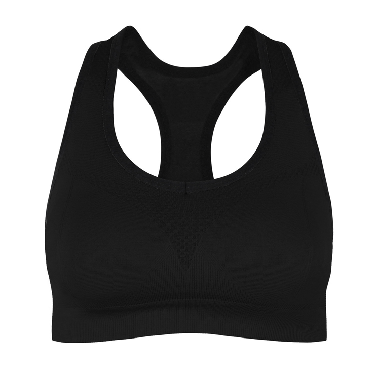 Women's Black High Impact Workout Yoga Running Sports Bras Racerback N14713