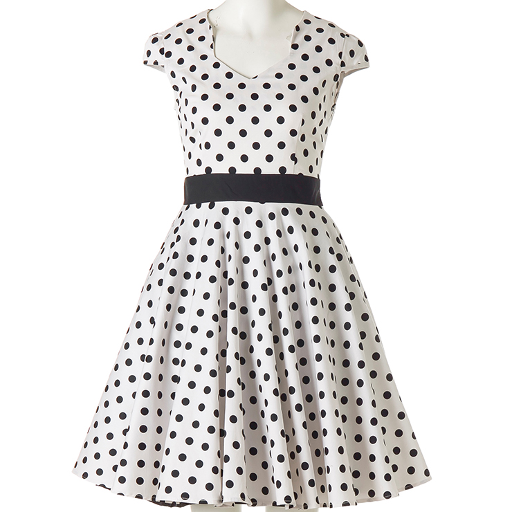 1950's Vintage Polka Dot Rockabilly Swing Dress N11938