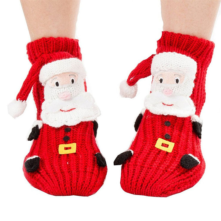 3D Cartoon Animal Woolen Knitted Socks, Household Socks, Comfortable Socks, Christmas Socks, #HG12117