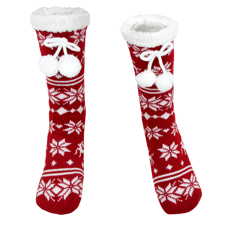 Christmas Woolen Knitted Socks, Household Socks, Comfortable Socks, Thick Stockings, Winter Socks, Slipper Socks, #HG12120