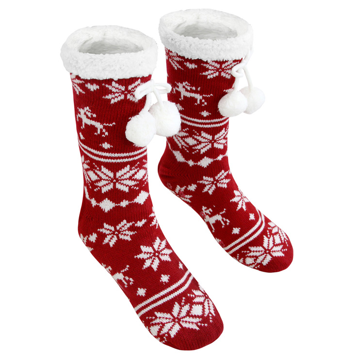 Christmas Woolen Knitted Socks, Household Socks, Comfortable Socks, Thick Stockings, Winter Socks, Slipper Socks, #HG12120