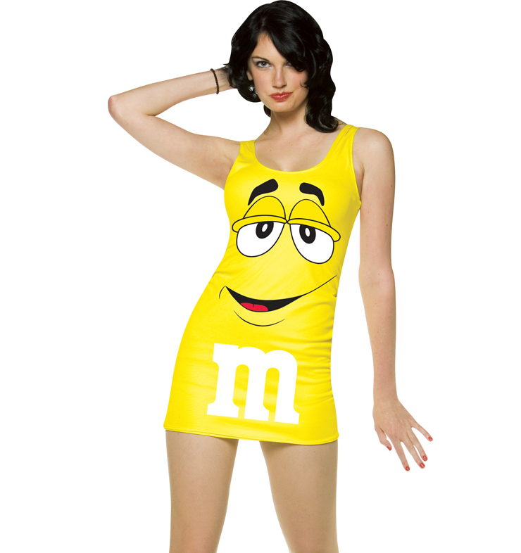 Yellow M&M Costume, Yellow M and M Mini Dress Costume, #N6334. 