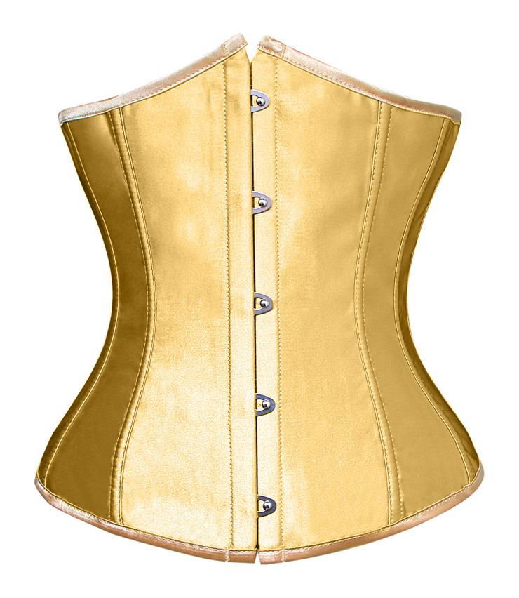 Women's Sexy Yellow Stain Plastic Boned Underbust Waist Cincher Corset
