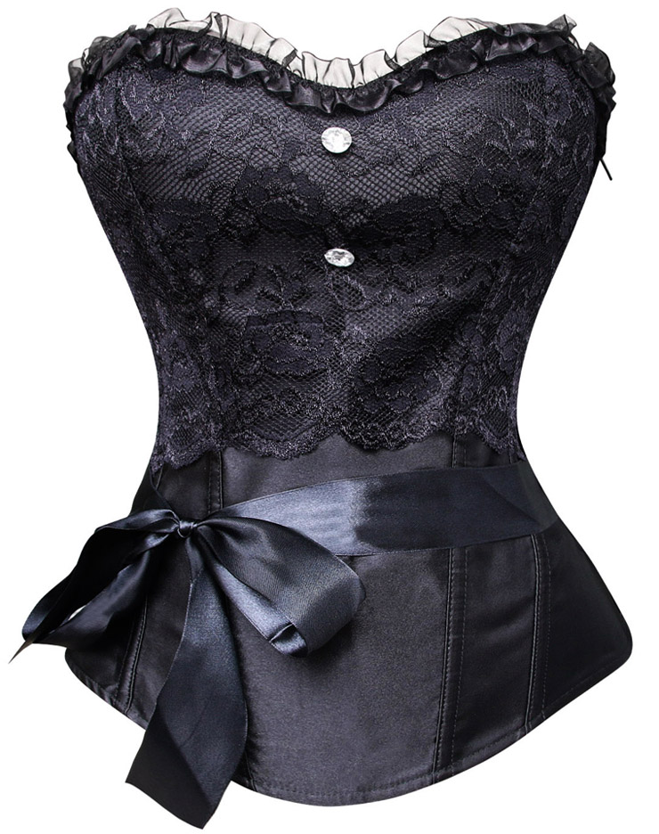 Strapless corset, Lace Corset, black corset, #N4225