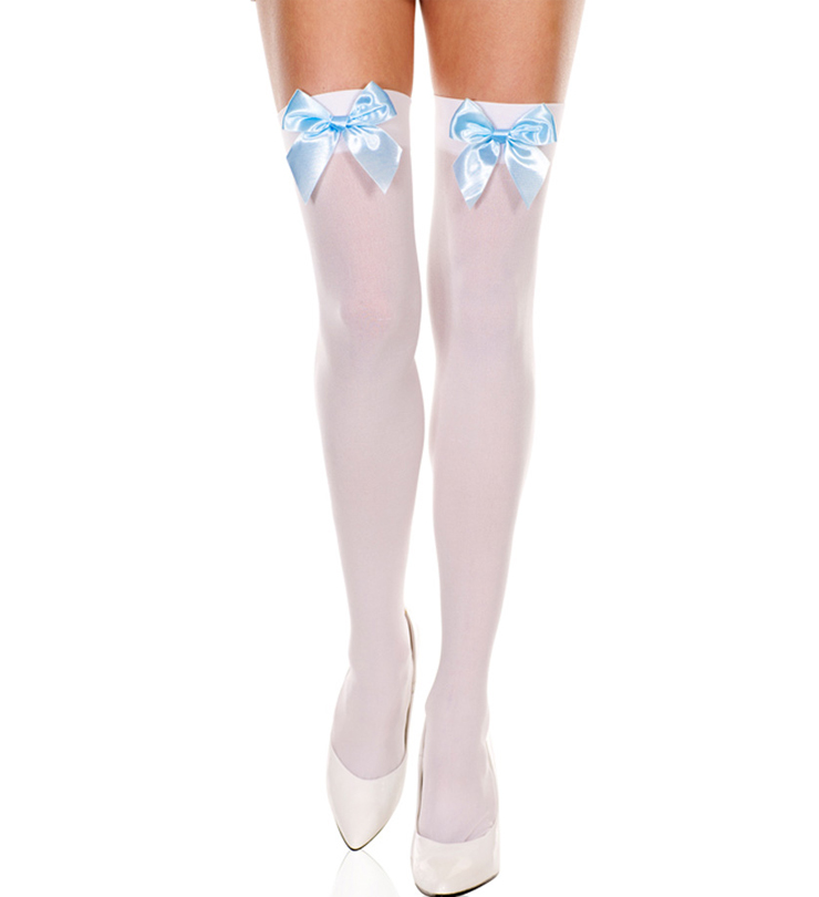 blue Bow Thigh High Costume Stockings, Sexy Stockings, sexy lingerie wholesale, Stockings wholesale, #HG4026