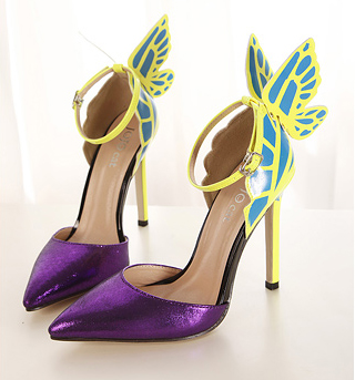 butterfly wings heeled pointed shoes SWS20160