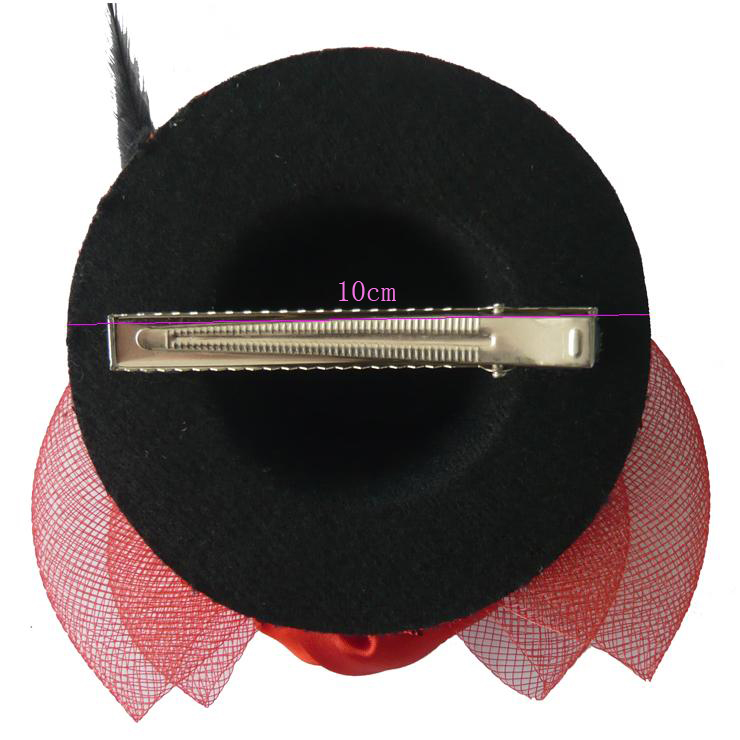 purple Feather Hair Clip Mini Top Hat, Hen Party Felt Mini Top Hat, Mini Top Hat Fascinator Hair Clips, #J7041