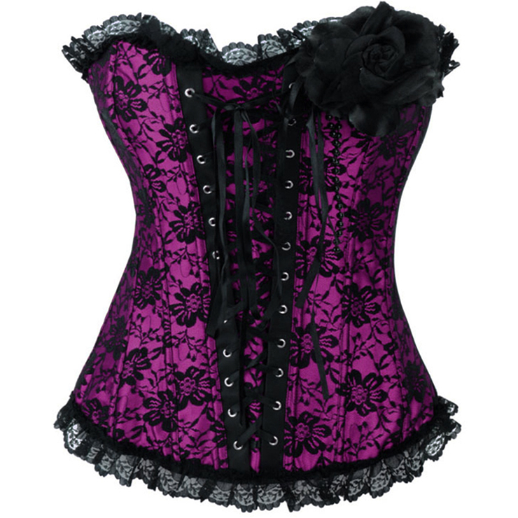 purple and Black corset CB1723