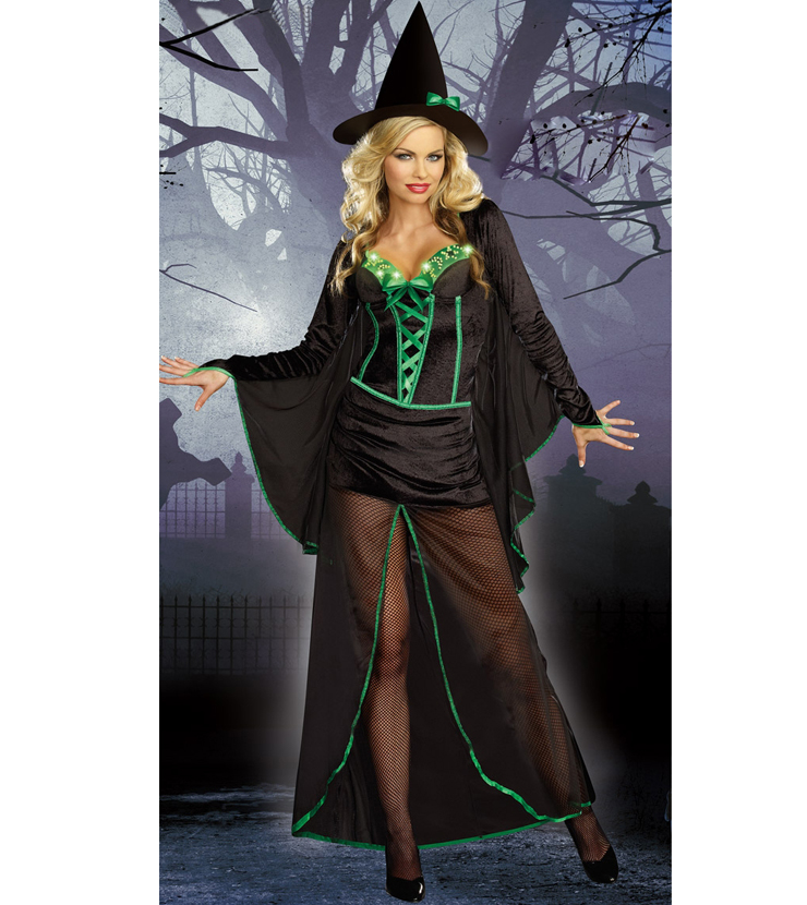 Vampire Costume, Vampire Dress with Bat Sleeve, Vampire Gown, #N1483