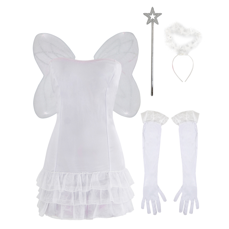 Sexy Fairy Costumes, Angel Costumes, Heavenly Angel Halter Dress with Curly Mesh, #N1704